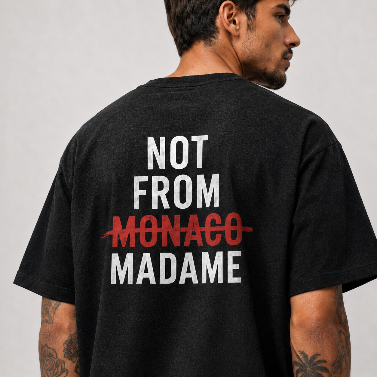 LA ROCHE PARIS SCHWARZ-ROTES NFM-T-SHIRT