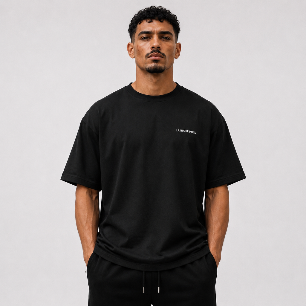 LA ROCHE PARIS SCHWARZ - YELLOW NFM-T-SHIRT