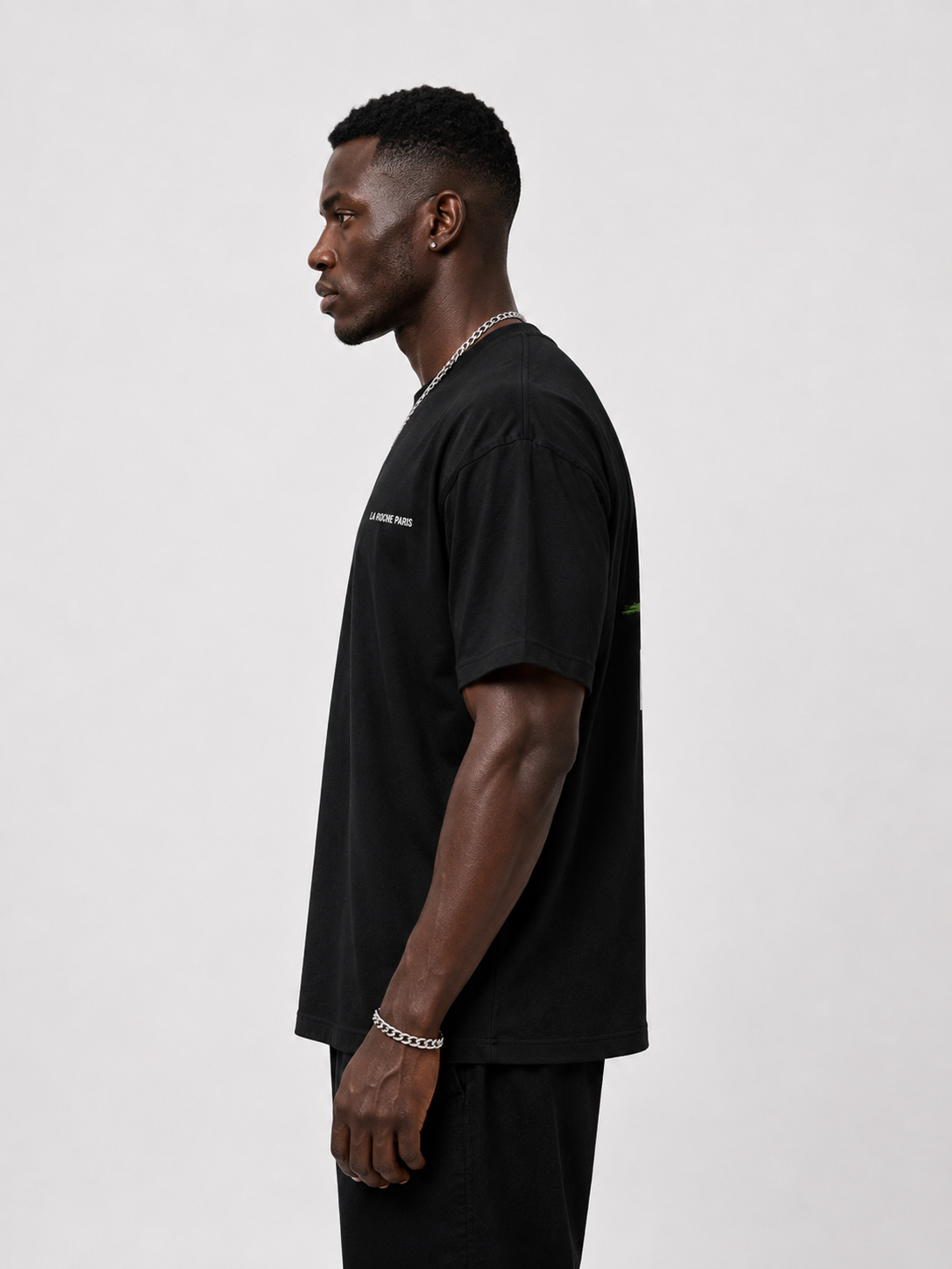 LA ROCHE PARIS SCHWARZ - GREEN NFM-T-SHIRT